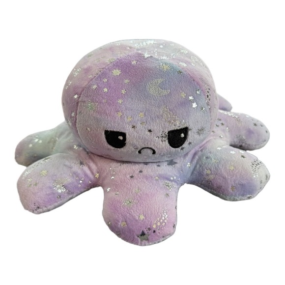 Other - Moody Octopus Stary Galaxy Purple Shimmer 6" Plus Reversible Happy Angry